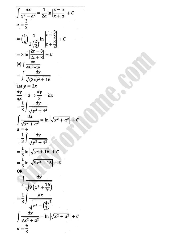 integration exercise 6 1 mathematics 12th sindh board 09