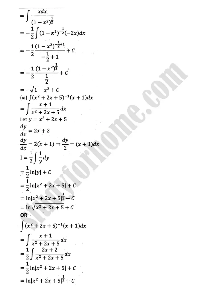 integration exercise 6 2 mathematics 12th sindh board 06