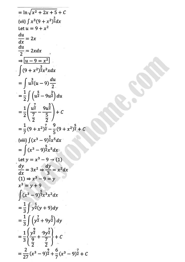 integration exercise 6 2 mathematics 12th sindh board 07