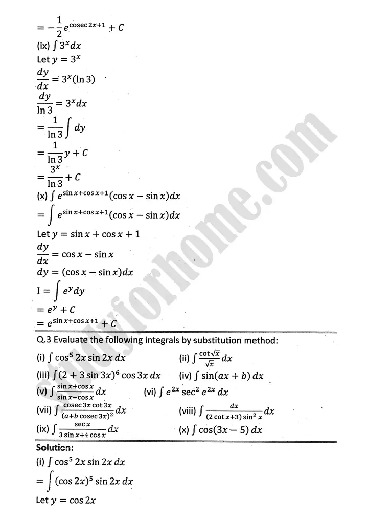 integration exercise 6 2 mathematics 12th sindh board 12
