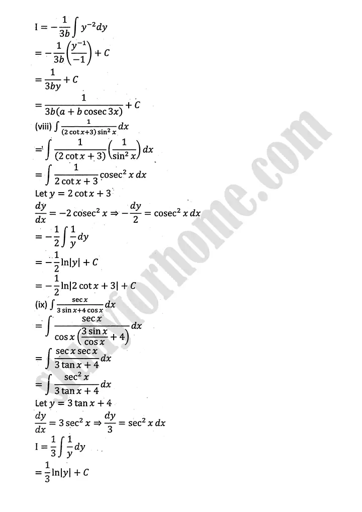 integration exercise 6 2 mathematics 12th sindh board 15