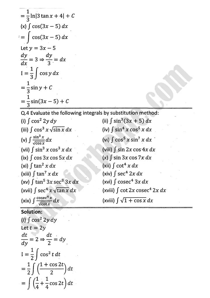 integration exercise 6 2 mathematics 12th sindh board 16