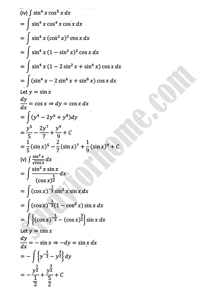 integration exercise 6 2 mathematics 12th sindh board 18