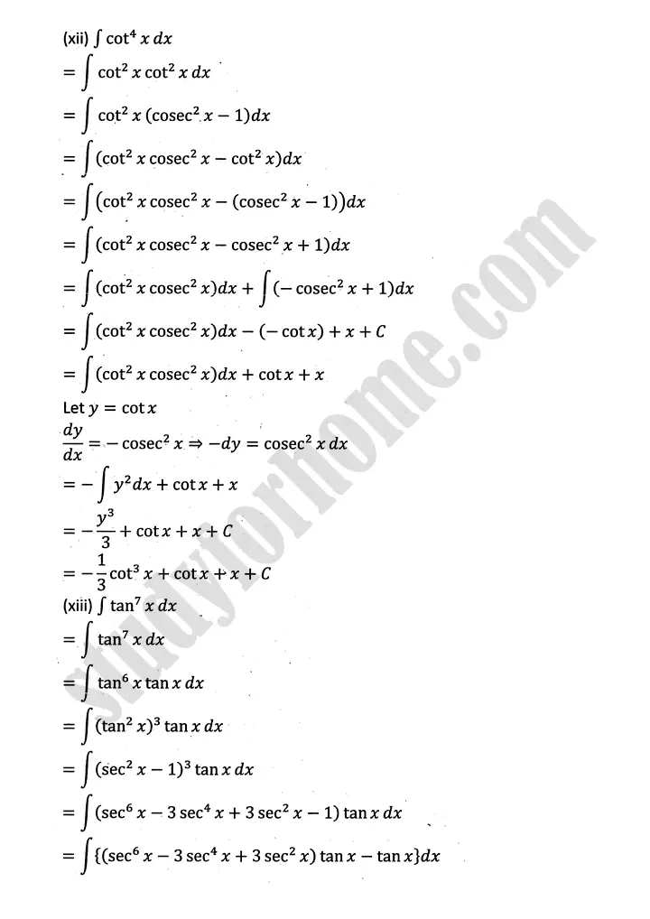 integration exercise 6 2 mathematics 12th sindh board 21