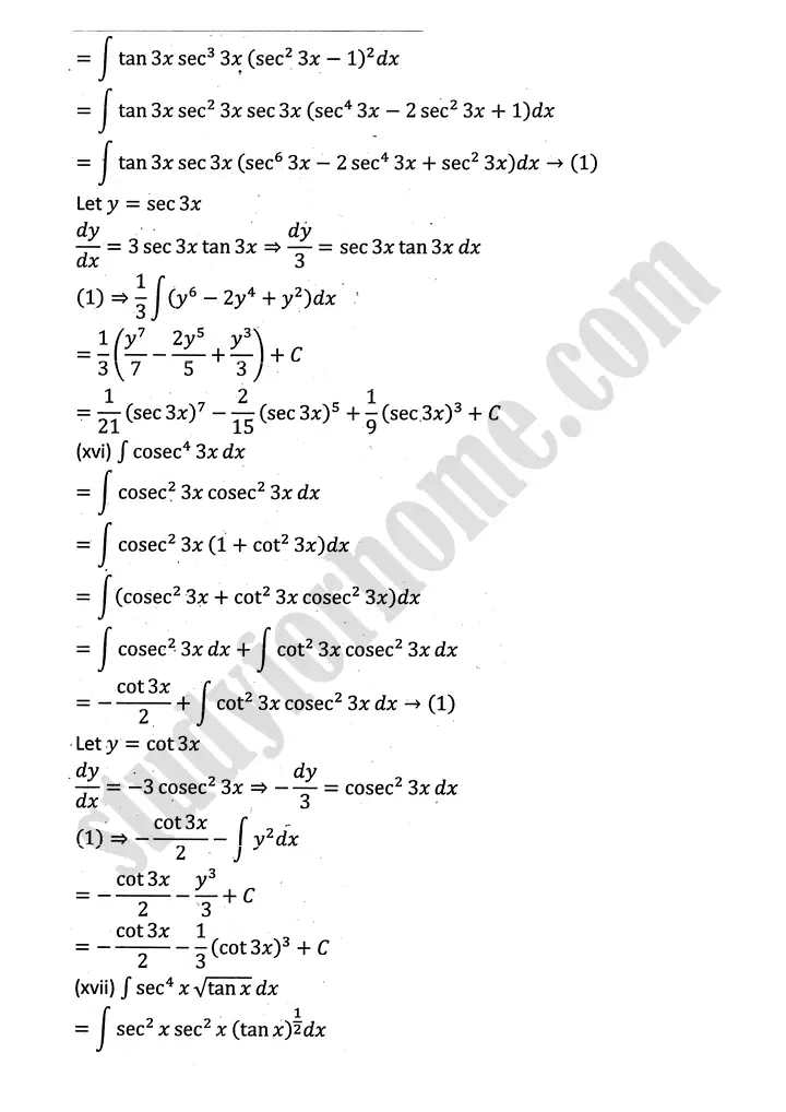 integration exercise 6 2 mathematics 12th sindh board 23