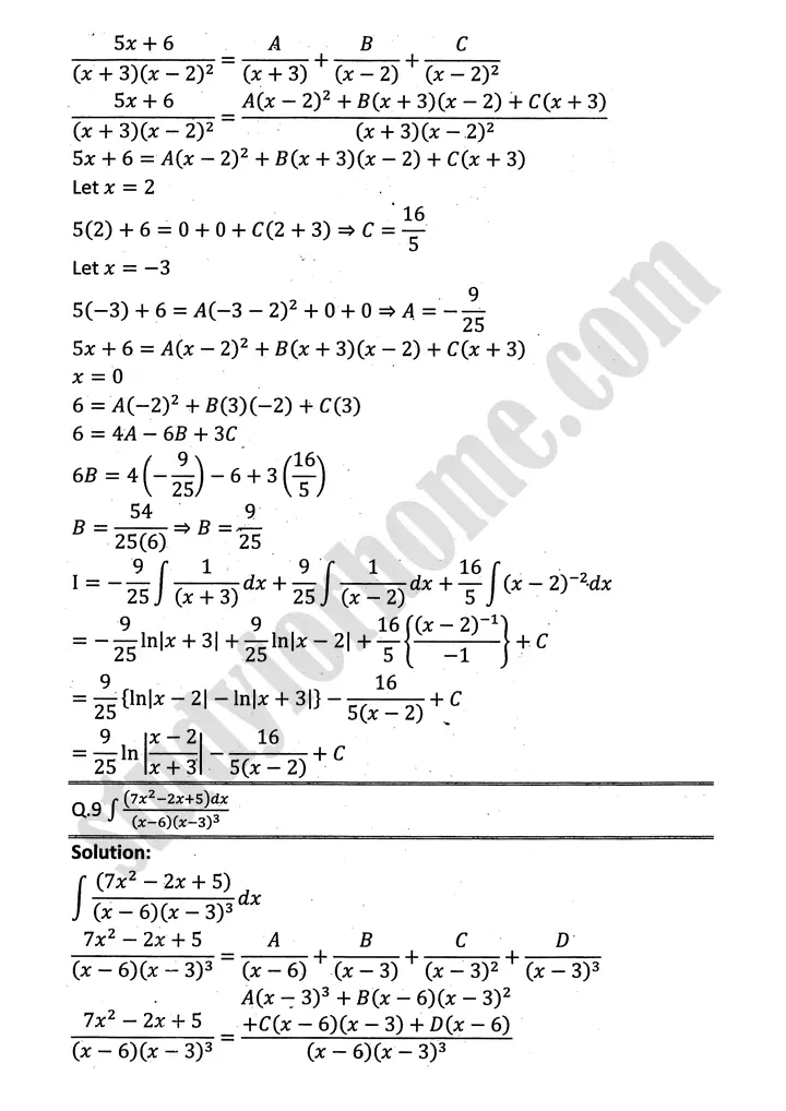 integration exercise 6 5 mathematics 12th sindh board 07