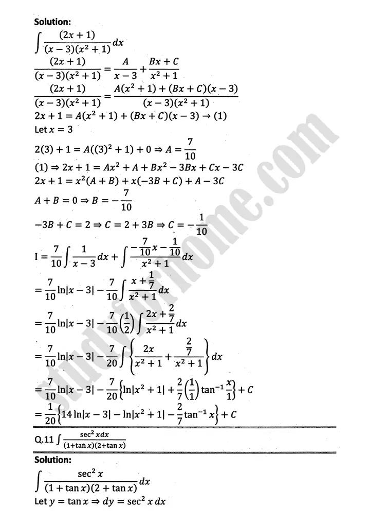 integration exercise 6 5 mathematics 12th sindh board 09