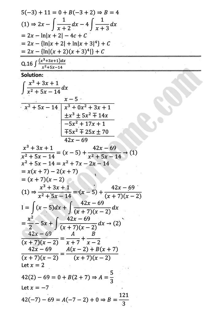 integration exercise 6 5 mathematics 12th sindh board 14