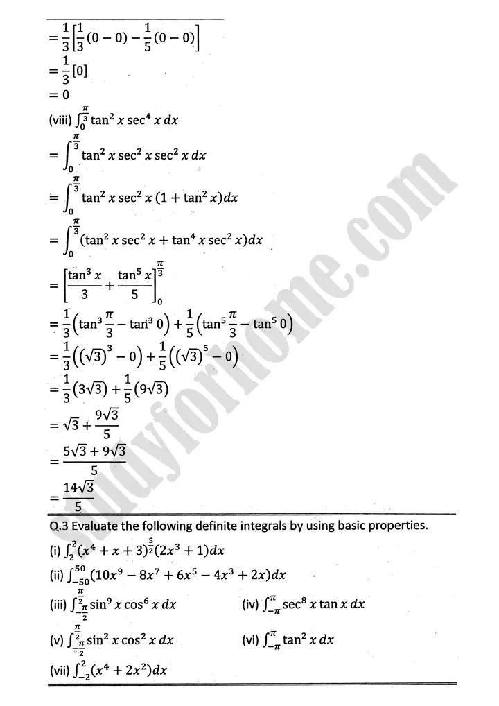 integration exercise 6 6 mathematics 12th sindh board 08