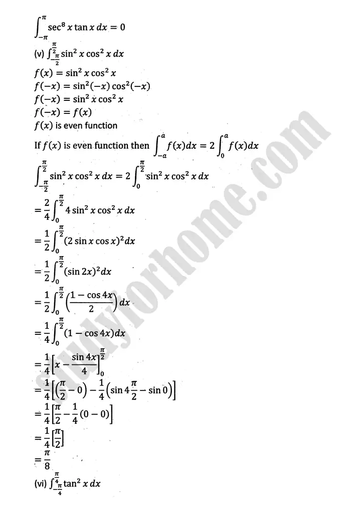 integration exercise 6 6 mathematics 12th sindh board 10