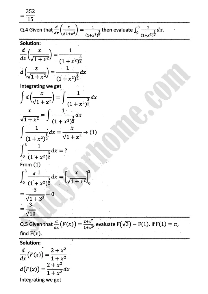 integration exercise 6 6 mathematics 12th sindh board 12