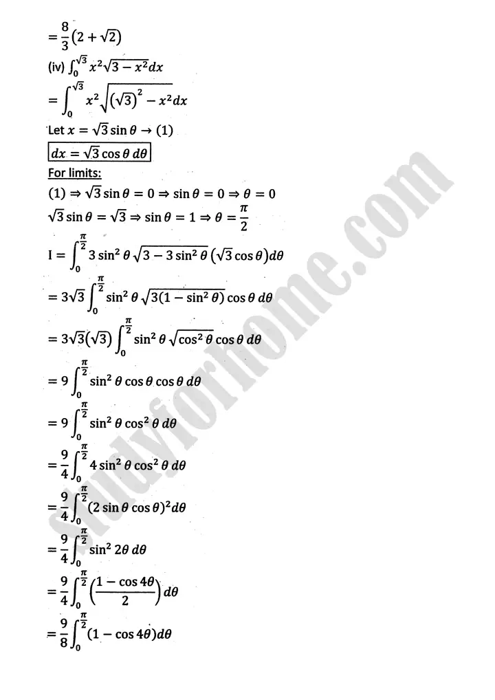 integration exercise 6 6 mathematics 12th sindh board 18