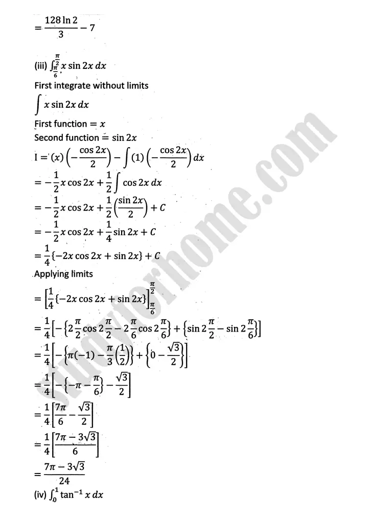 integration exercise 6 6 mathematics 12th sindh board 21