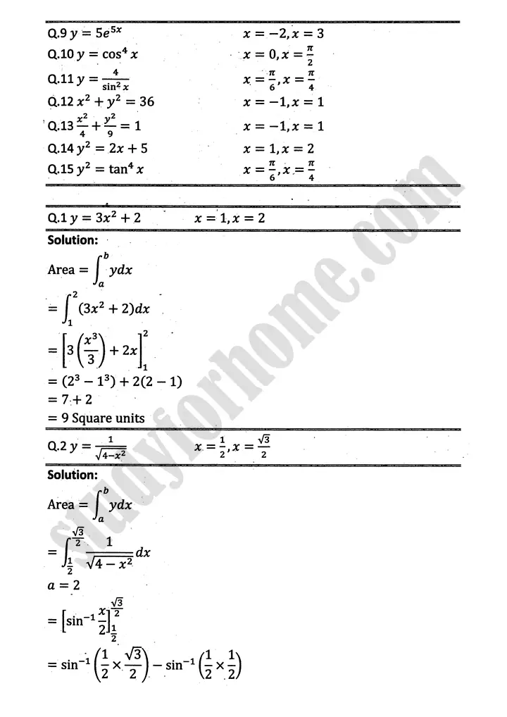 integration exercise 6 7 mathematics 12th sindh board 02