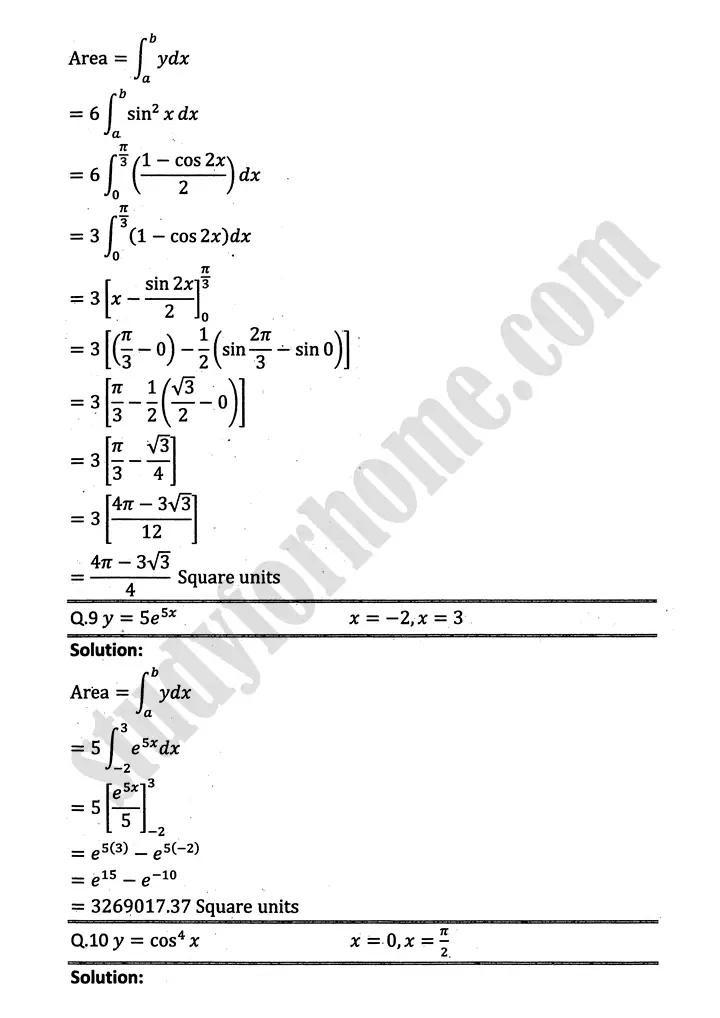 integration exercise 6 7 mathematics 12th sindh board 06