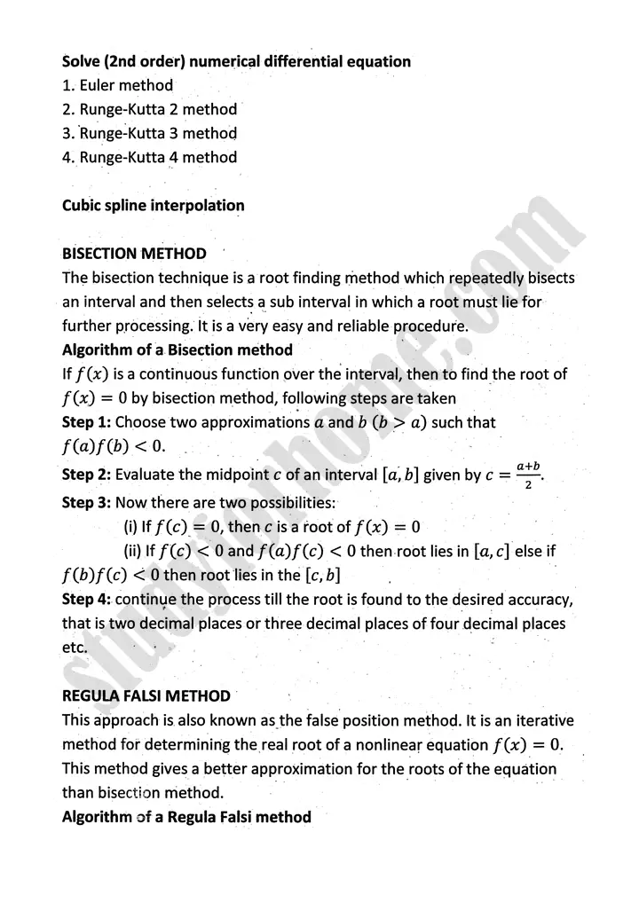 introduction to numerical methods definition and formulae mathematics 12th sindh board 04