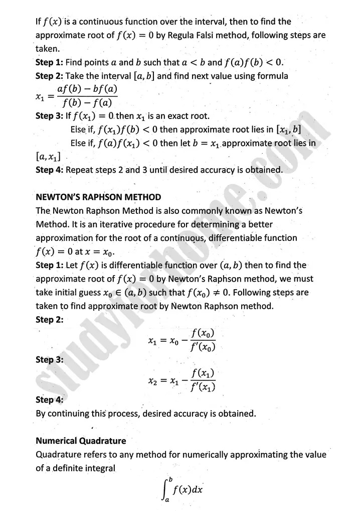 introduction to numerical methods definition and formulae mathematics 12th sindh board 05