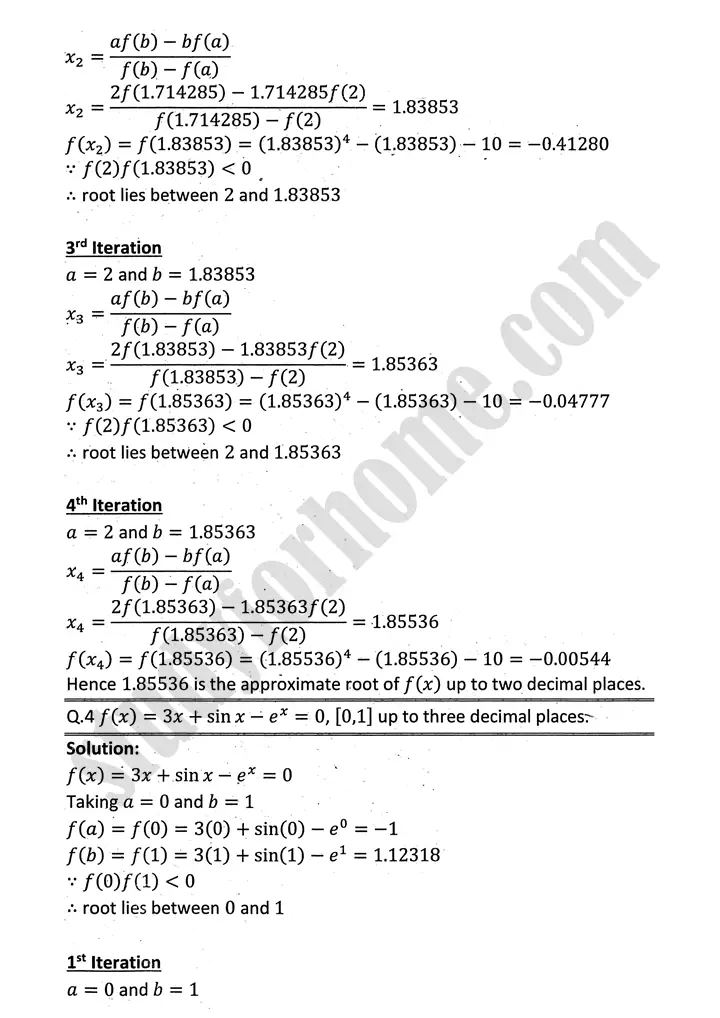 introduction to numerical methods exercise 12 2 mathematics 12th sindh board 04