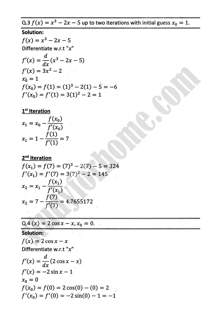 introduction to numerical methods exercise 12 3 mathematics 12th sindh board 03