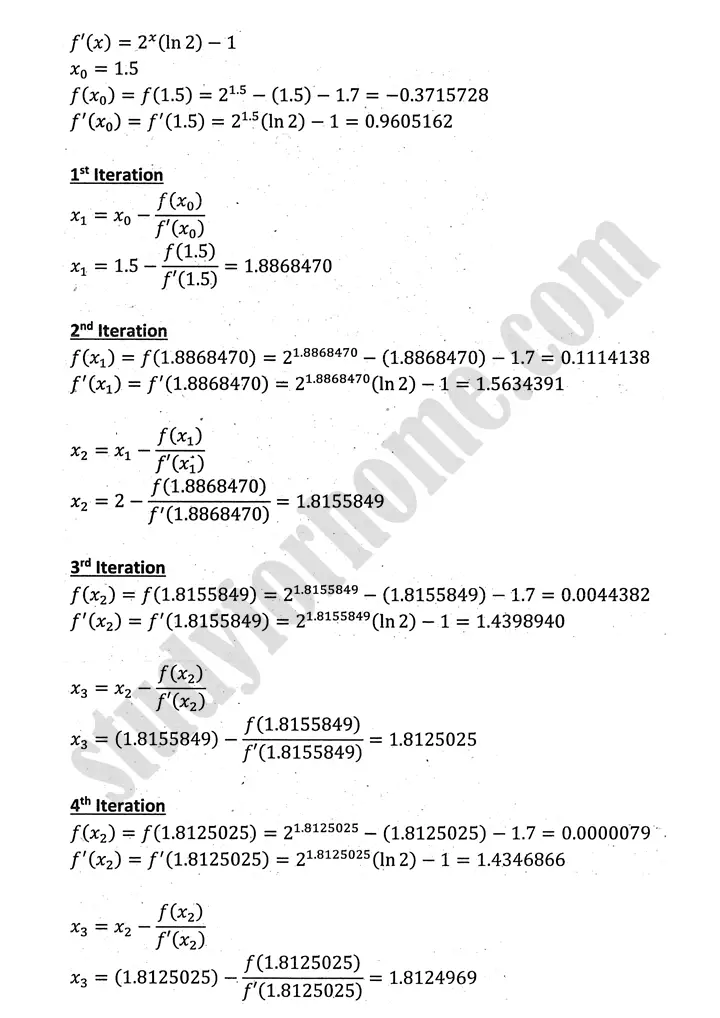 introduction to numerical methods exercise 12 3 mathematics 12th sindh board 05