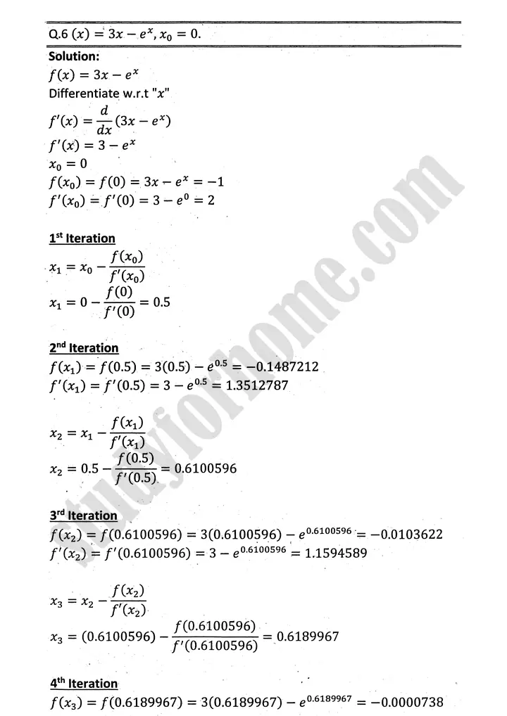introduction to numerical methods exercise 12 3 mathematics 12th sindh board 06