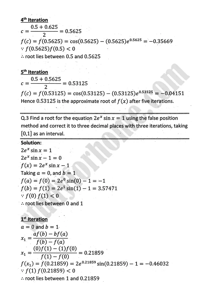 introduction to numerical methods review exercise 12 mathematics 12th sindh board 03