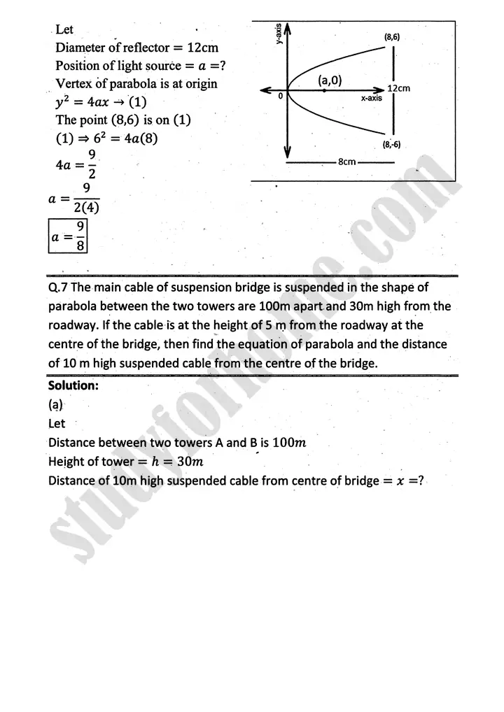 parabola ellipse and hyperbola exercise 9 2 mathematics 12th sindh board 10