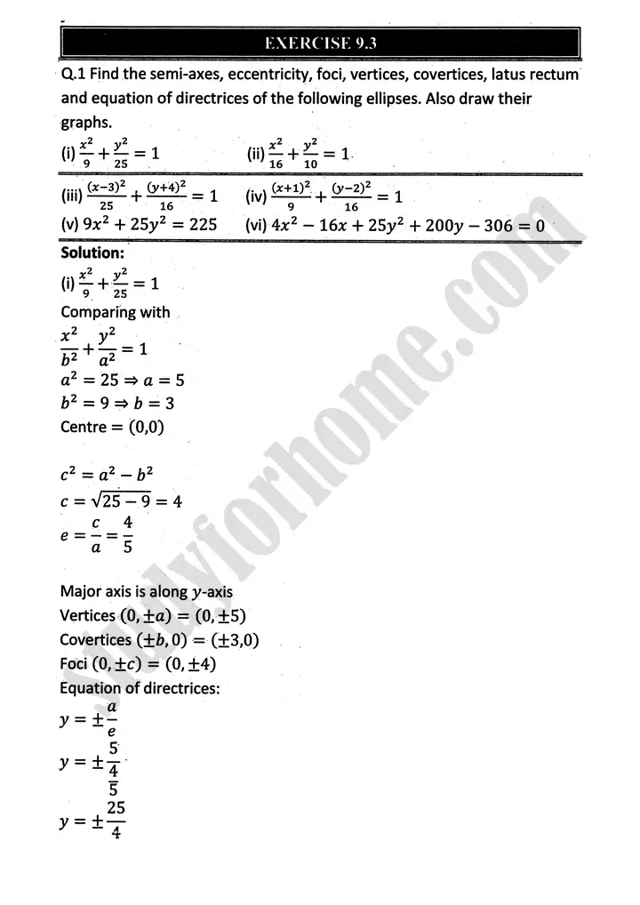parabola-ellipse-and-hyperbola-exercise-9-3-mathematics-12th-sindh-board