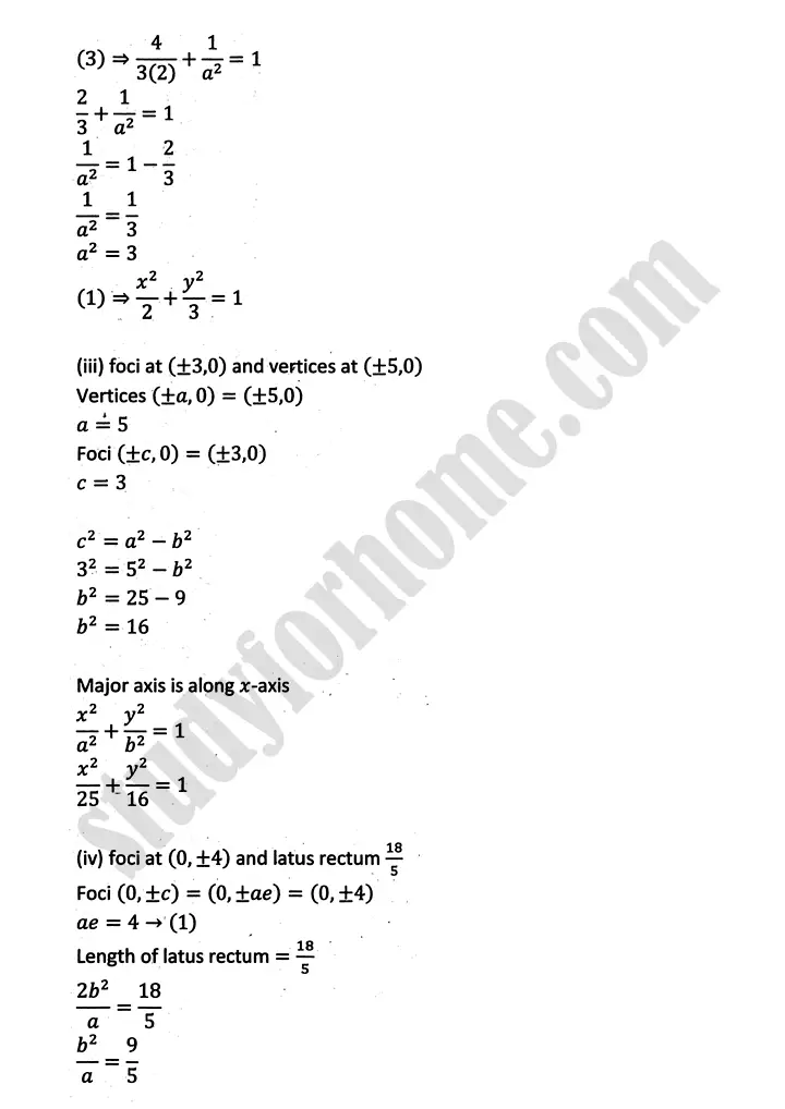 parabola ellipse and hyperbola exercise 9 3 mathematics 12th sindh board 10