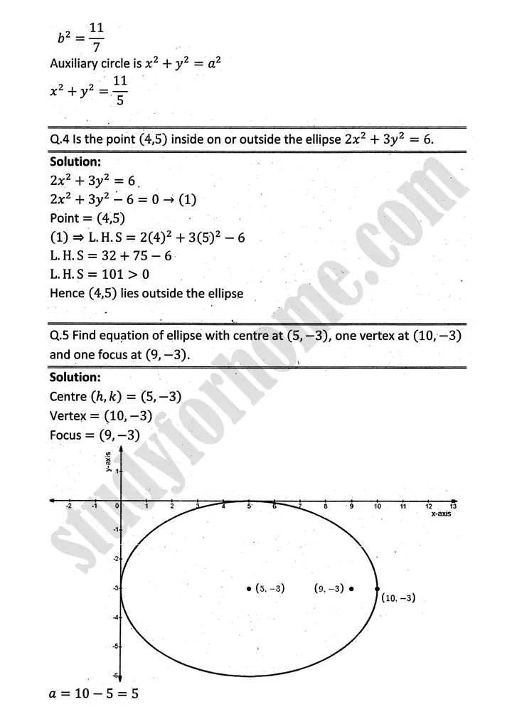 parabola ellipse and hyperbola exercise 9 3 mathematics 12th sindh board 15