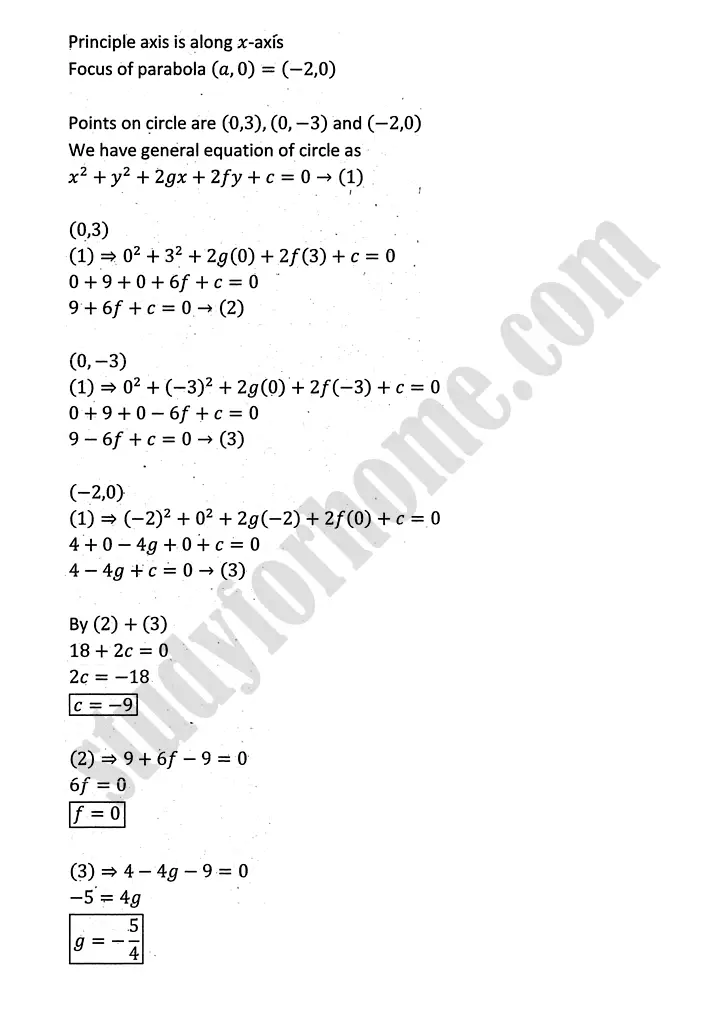 parabola ellipse and hyperbola exercise 9 3 mathematics 12th sindh board 19