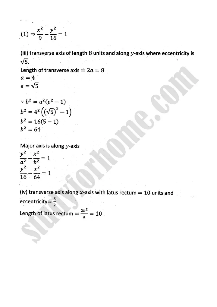 parabola ellipse and hyperbola exercise 9 5 mathematics 12th sindh board 03