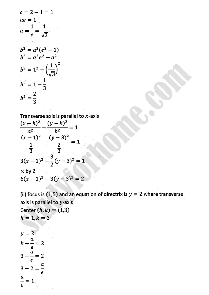 parabola ellipse and hyperbola exercise 9 5 mathematics 12th sindh board 07