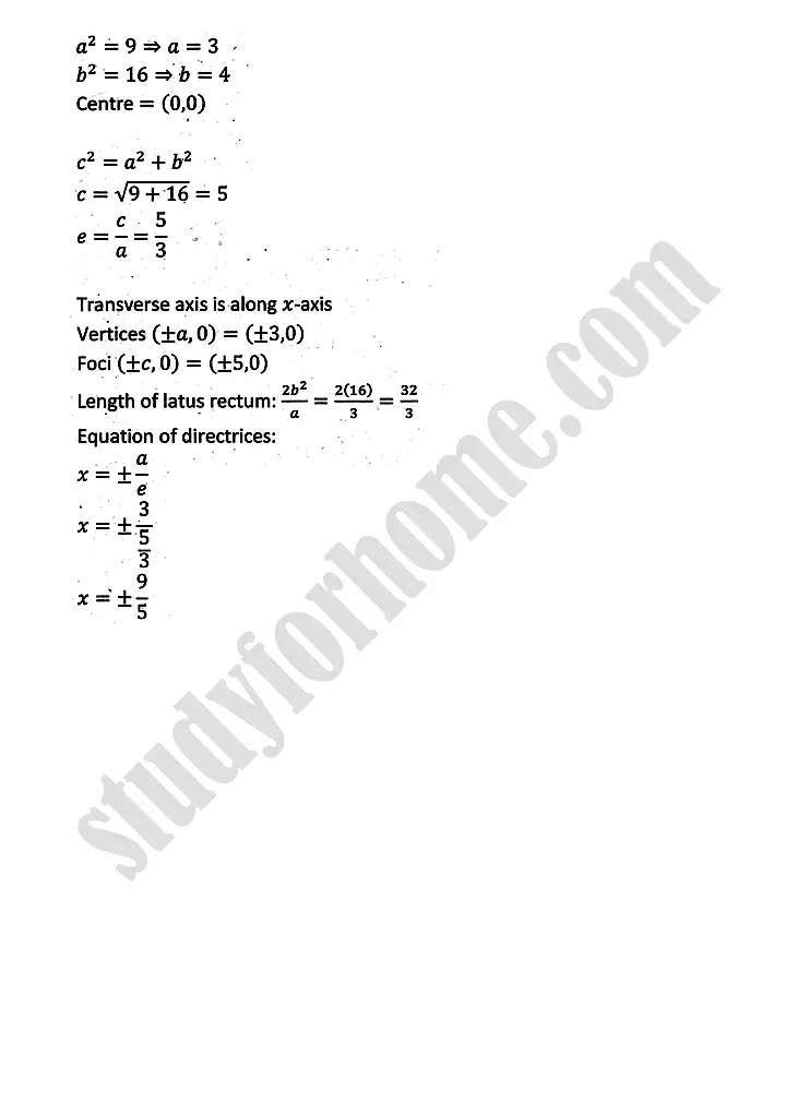 parabola ellipse and hyperbola exercise 9 5 mathematics 12th sindh board 09