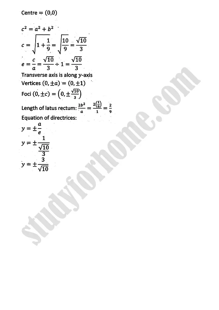 parabola ellipse and hyperbola exercise 9 5 mathematics 12th sindh board 12