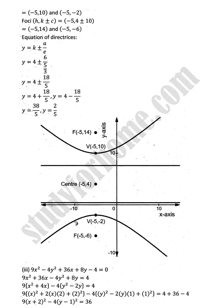parabola ellipse and hyperbola exercise 9 5 mathematics 12th sindh board 17