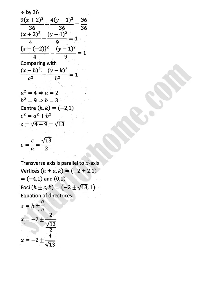 parabola ellipse and hyperbola exercise 9 5 mathematics 12th sindh board 18