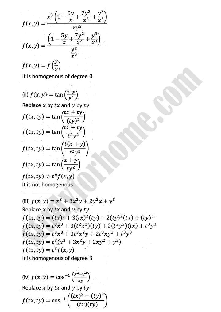 partial differentiation exercise 11 mathematics 12th sindh board 05