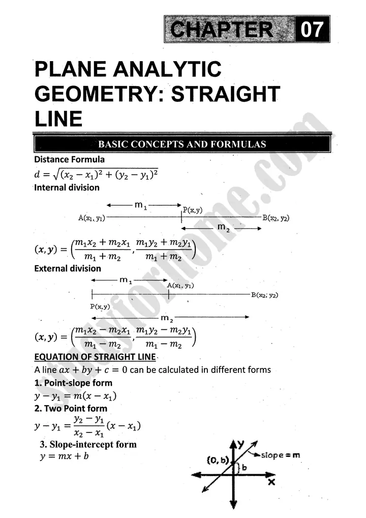 plane-analytic-geometry-straight-line-definition-and-formulae-mathematics-12th-sindh-board