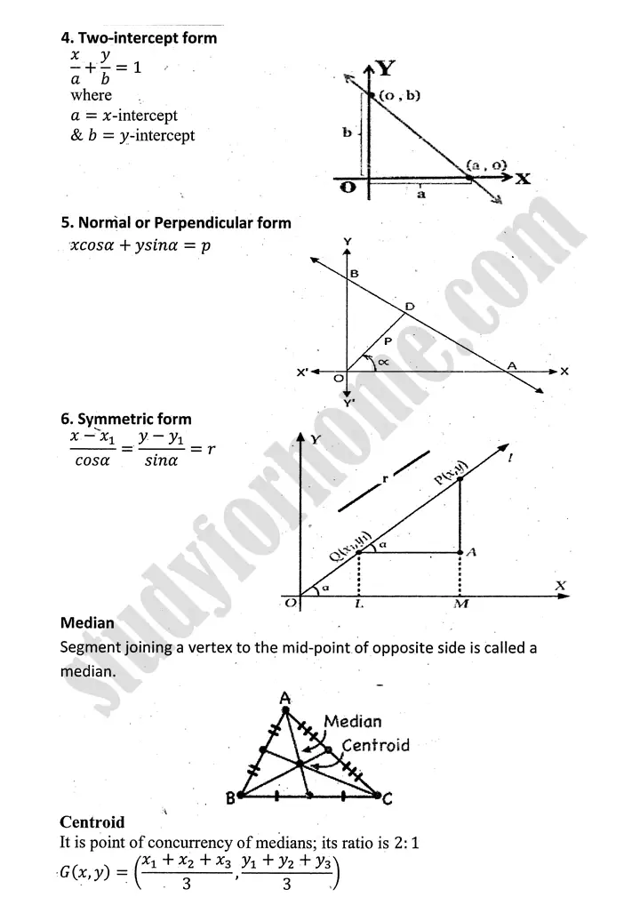 plane analytic geometry straight line definition and formulae mathematics 12th sindh board 02