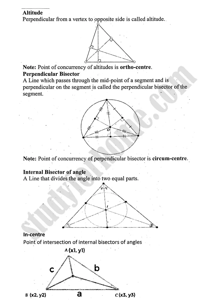 plane analytic geometry straight line definition and formulae mathematics 12th sindh board 03