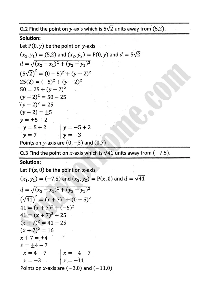 plane analytic geometry straight line exercise 7 1 mathematics 12th sindh board 02