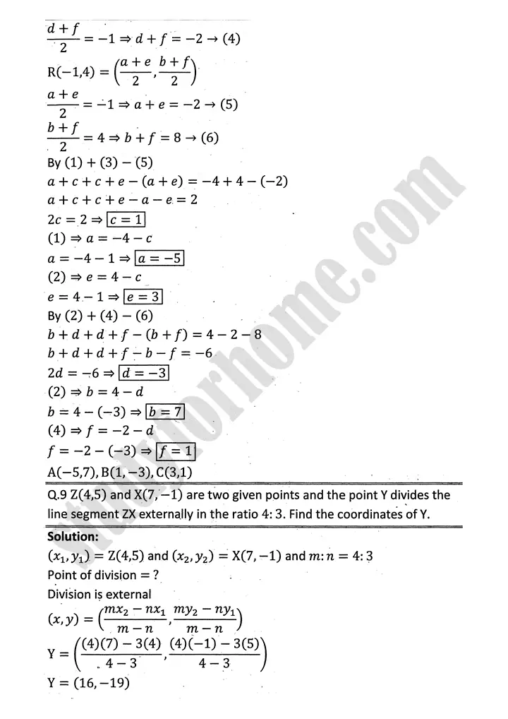 plane analytic geometry straight line exercise 7 1 mathematics 12th sindh board 06