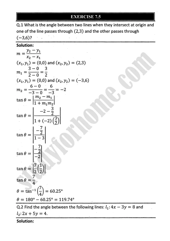 plane-analytic-geometry-straight-line-exercise-7-5-mathematics-12th-sindh-board
