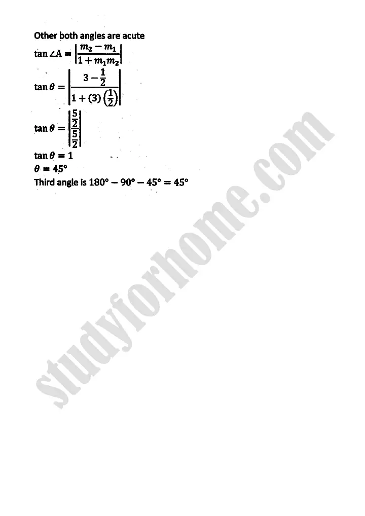 plane analytic geometry straight line exercise 7 5 mathematics 12th sindh board 14