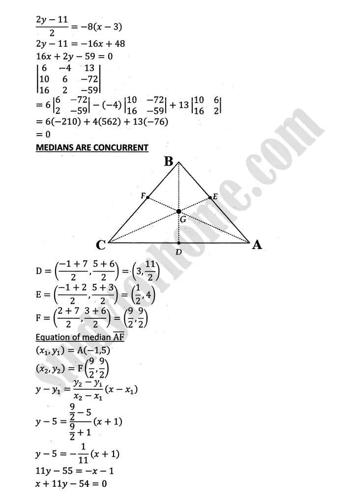 plane analytic geometry straight line exercise 7 6 mathematics 12th sindh board 07