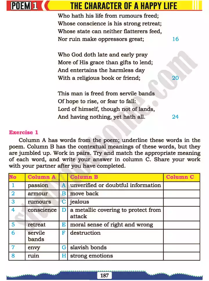 poem 1 the character of happy life english 11th text book 03