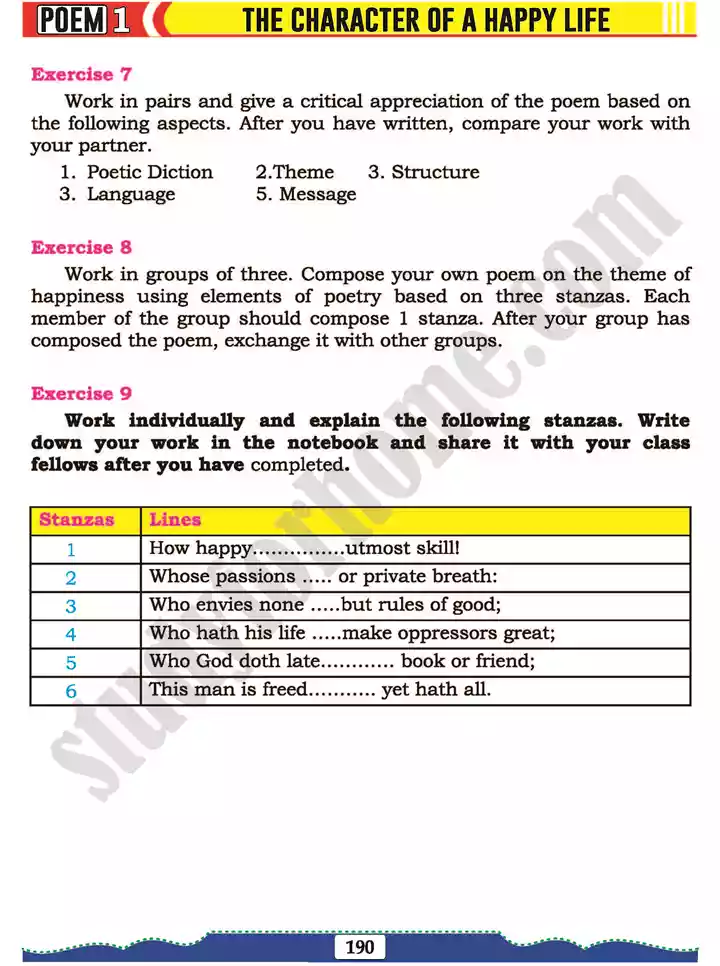 poem 1 the character of happy life english 11th text book 06