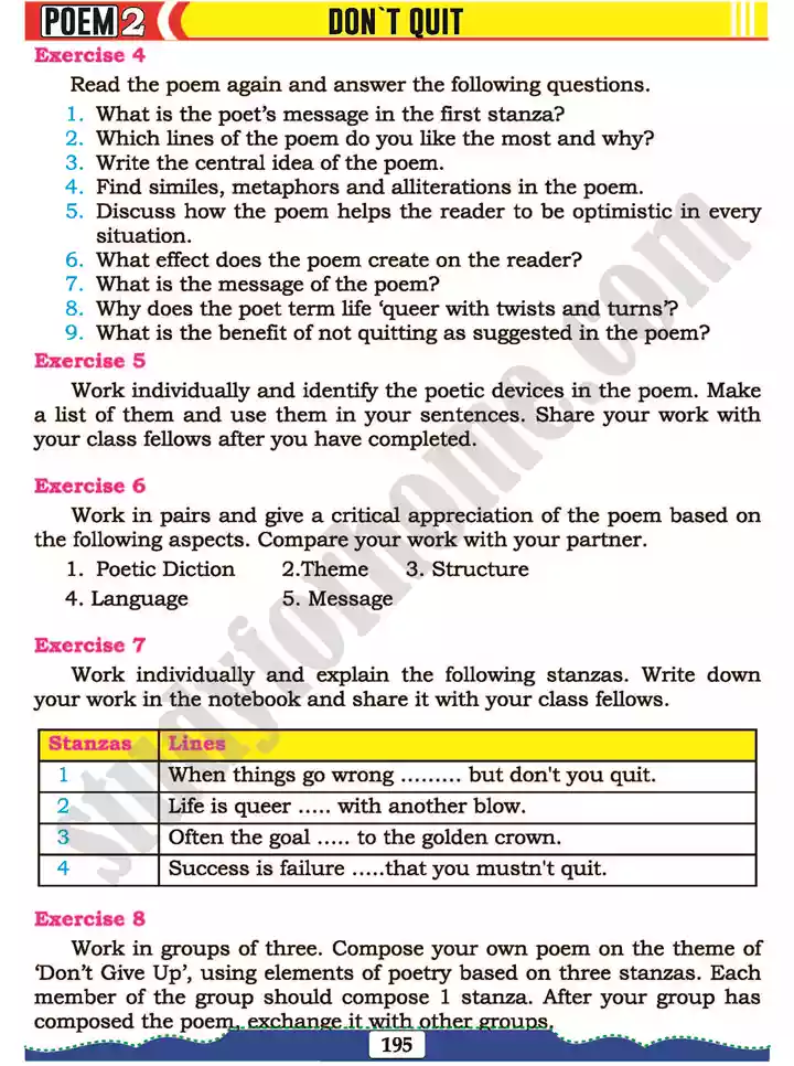 poem 2 dont quit english 11th text book 05