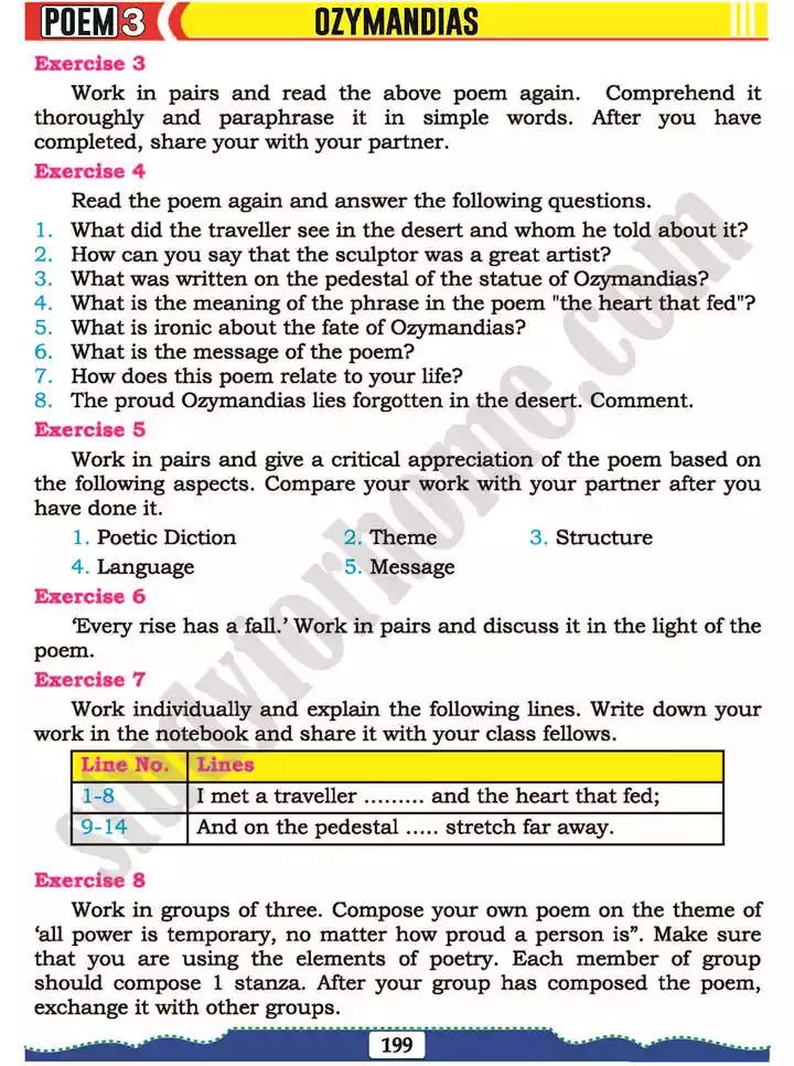 poem 3 ozymandias english 11th text book 03